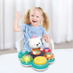 درام موزیکال طرح خرس موزیکال هولا مدل Bear Rhythm Drum کد E8993، باتری خور و دارای نور و موزیک، قابلیت آموزشی و ساختن، مناسب برای 18 ماه به بالا، نشکن و کیفیت ساخت بسیار بالا - Image 4