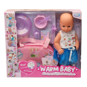 عروسک دخترانه با وسایل برند WARM BABY کد WZJ056B