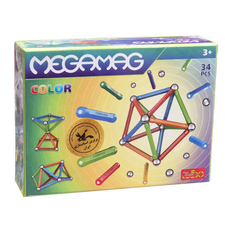 ساختنی مگنت مغناطیسی برند PlayMagnet تعداد 34 قطعه ساختنی مگنت مغناطیسی برند PlayMagnet تعداد 34 قطعه