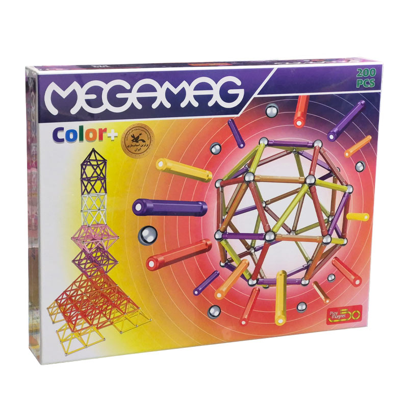 ساختنی مگنت مغناطیسی برند PlayMagnet تعداد 200 قطعه ساختنی مگنت مغناطیسی برند PlayMagnet تعداد 200 قطعه