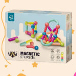اسباب بازی مگنت میله و مهره مغناطیسی ۴۲ قطعه مدل Magnetic Sticks