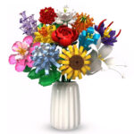 لگو طرح گل با گلدان مدل Flowers Clusters کد 11053، تعداد 1064 قطعه، 12 شاخه گل و گلدان همراه با شاخه گل رز و آفتابگردان