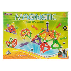 ساختنی میله و مهره مگنتی مدل Magnetic کد 179، تعداد 80 قطعه شامل 40 قطعه میله و 40 قطعه مهره
