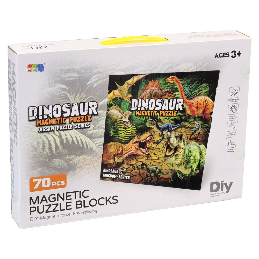 14040265 ساختنی کاشی مگنتی مدل Dinosaur کد 9978B، تعداد 70 قطعه مگنتی کامل