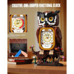 لگو ساعت رومیزی طرح جغد مدل Owl Clock کد T2114، تعداد 1060 قطعه، ارتفاع ساعت طرح جغد 25.5 سانتیمتر
