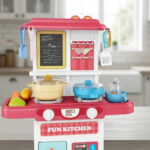 آشپزخانه کودک مدل Kitchen Cooking کد 6785، تعداد 50 قطعه، نوردار و صدادار، افکت بخار آب و شیر ظرفشویی - Image 5
